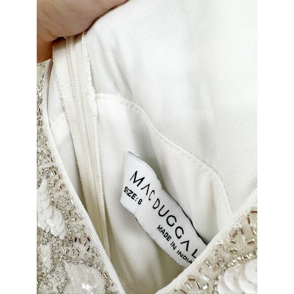 Mac Duggal 10814 Hand Embellished White Beaded Gown Size 6 NWt - Picture 6 of 8